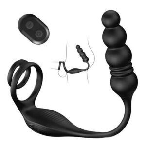 【Free Lube】Horsfall - 9 Thrusting  Vibrating Prostate Massager with Dual Cock Ring Anal Toy