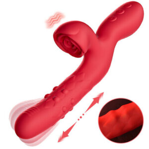 Juliet 7 Thrusting Wiggling Rose Clit Stimulator G-spot Vibrator