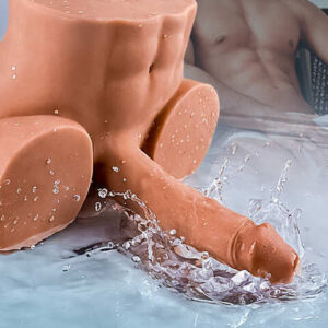 【Electric Torso Dildo】 Thrusting 10 Frequencies Vibrating Dildo Realistic Butt 10.12lbs Brown