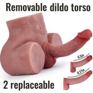 【1 Butt Torso With 2 Dildos 12lbs】2 Dildos 6.5in/8.27in Are Removable And Replaceable, Different Lengths And Sizes