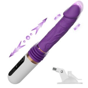 【Long Thrusting】 LED Panel Detachable Purple Curved Dildo Machine