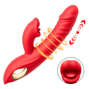 【50% OFF】Chloe - 4 In 1 Thrusting  Licking Biting G-spot Vibrator Tongue Clitoral Stimulator