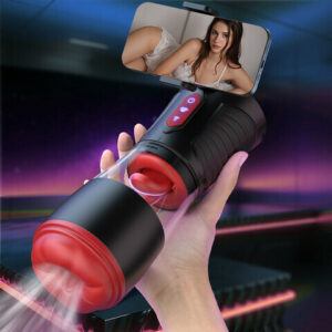 【Partner Play】LickMe Phone Holder 4 Suction 7 Tongue-Licking Voice Function Masturbator