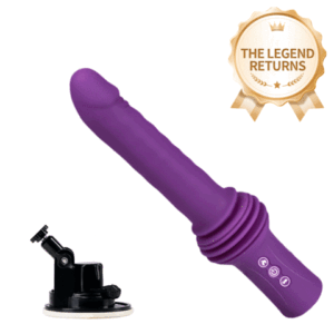 Upgraded 4.33-Inch Extra-Long 145° Adjustable Base with Heated Vibrating Dildo
