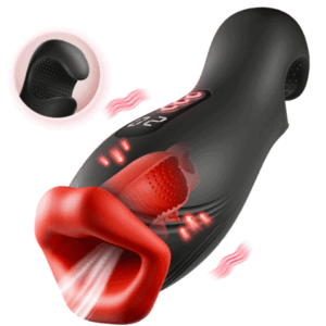 Enchantment - 9-Mode Vibration  4-Mode Suction Clamping Masturbator for Men – Oral-Simulation Red-Lip Entrance