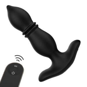 Plug anal 2 en 1 pour prostate, 9 modes de mouvements et 9 modes de vibration, 14,5 cm de longueur