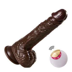 Gode réaliste noir avec 8 vibrations