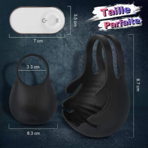 Anneaux pour testicules et pénis avec 9 vibrations, S-Hande