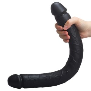 Double godemiché géant et flexible de 31 x 6 cm pour hommes, femmes et couples
