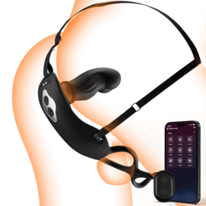 Hugo – Masséur de prostate portable à mouvements de va-et-vient avec sangles, double commande via application et téléco
